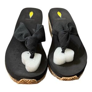 Volatile Tulane Black Wedge Sandals Women’s Size 10 Platform Flip Flops